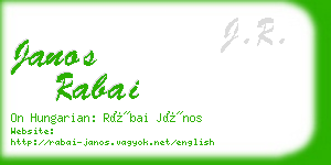 janos rabai business card